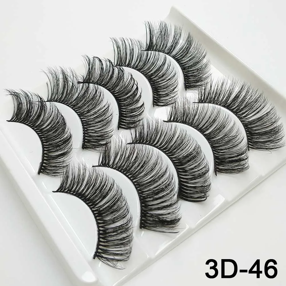 5 пар 3D удлинение норки накладные ресницы из искусственной норки натуральные ресницы длинные Объемные Накладные ресницы макияж ручной работы Ресницы горячая распродажа
