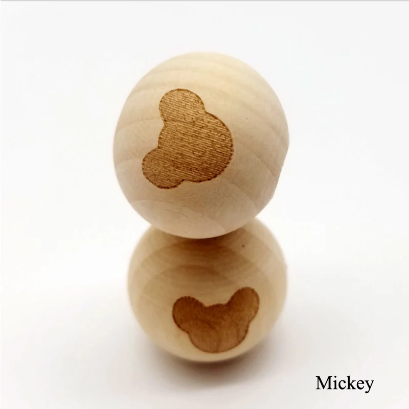 Mickey 20 шт Круглые деревянные бусины подходят для браслета ожерелье DIY ювелирных изделий забота Пентакль смайлик ожерелье аксессуар - Цвет: Mickey