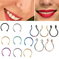 1pcs u shaped fake nose ring hoop septum rings stainless steel nose piercing fake piercing pircing jewelry