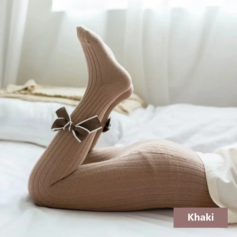 Одноцветное Kawaii детские гольфы с бантом декоративные колготки бархатные чулки
