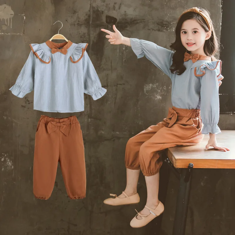 Детская одежда комплект одежды для маленьких девочек 2021 платье с длинными