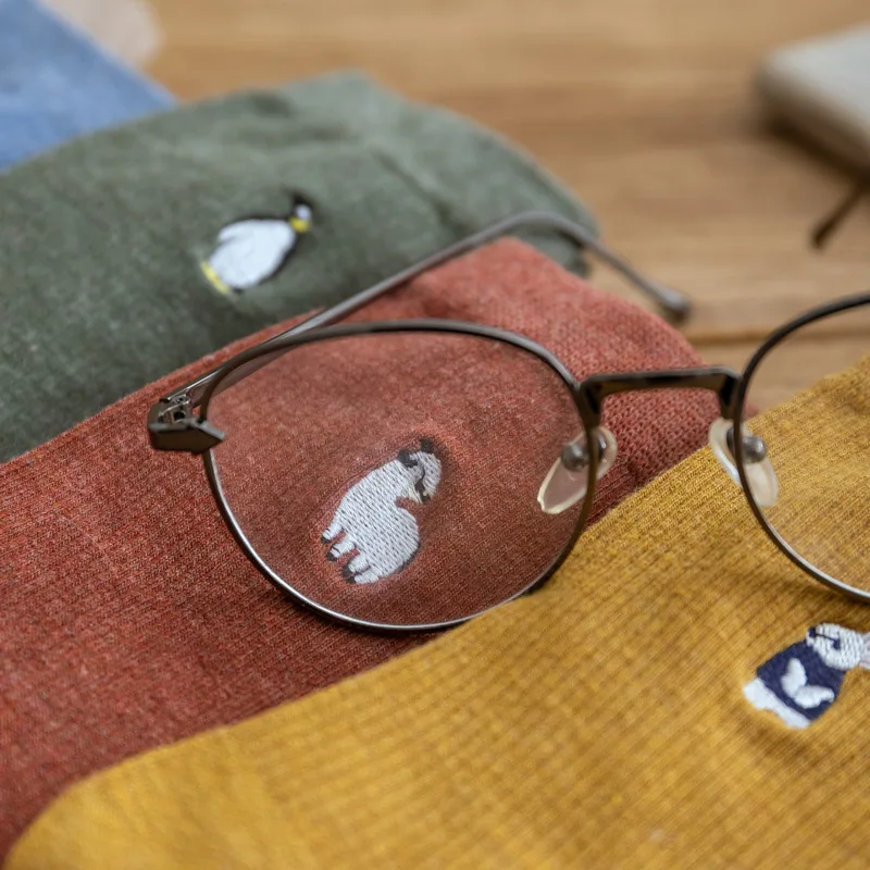 

5 pairs Women Colorful Socks Cotton Autumn Winter Warm Embroidery Cute Animal Crew Socks Puppy Bunny Penguin