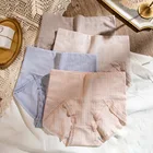 4 шт.компл., Трусики с высокой талией, женское нижнее бельё из чистого хлопка размера плюс, трусы для девочек, дышащее сексуальное женское белье