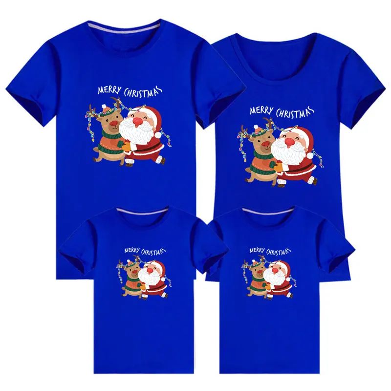 Camiseta a juego de pap&aacute; mam&aacute;, Pap&aacute; Noel, ciervo, mam&aacute;, Body de beb&eacute;, Padre, Hijo, madre e hija, trajes combinados-2