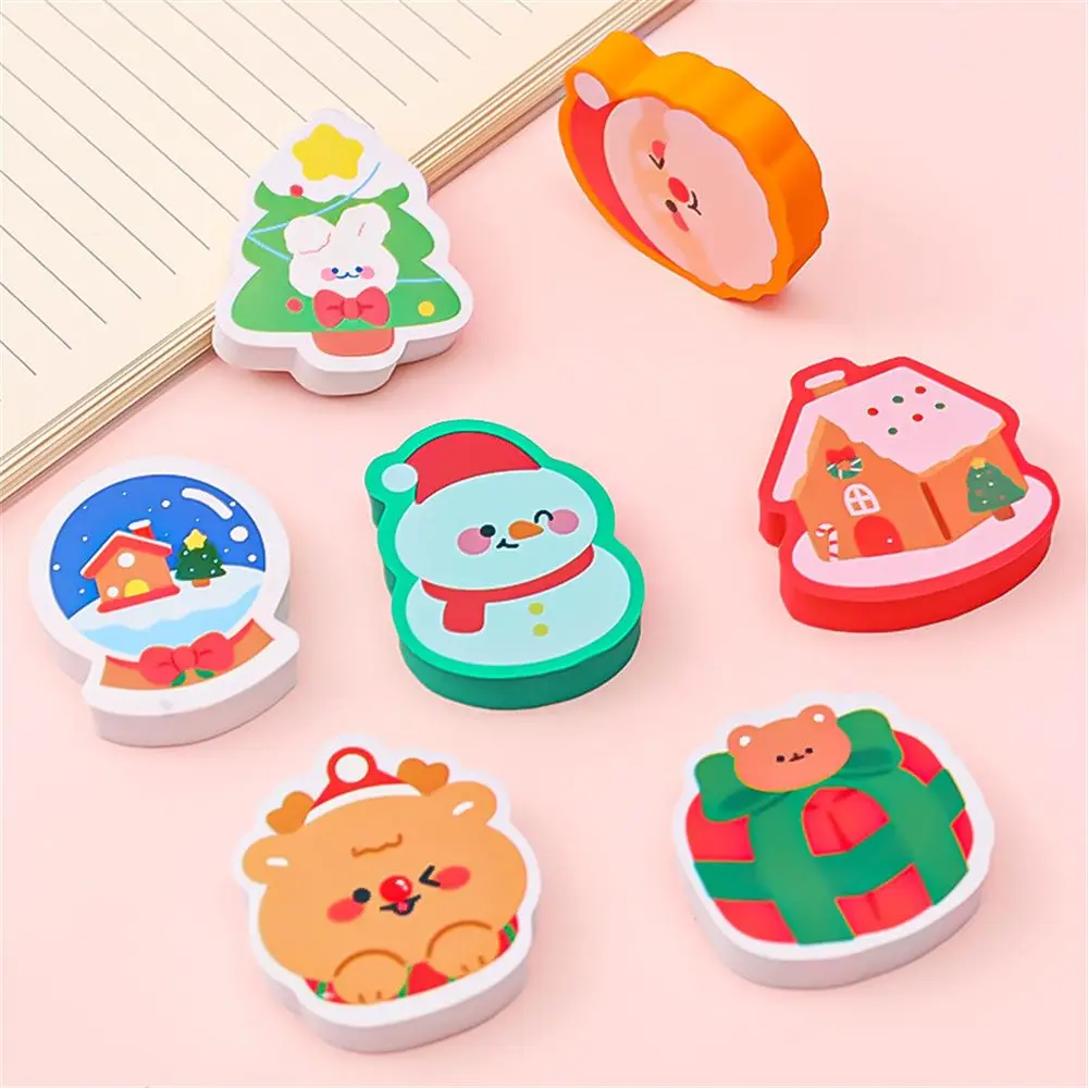 

New Kawaii Student Stationery School Office Supplies Children Erasers For Kids Gift Creative Christmas Pencil Rubber Eraser