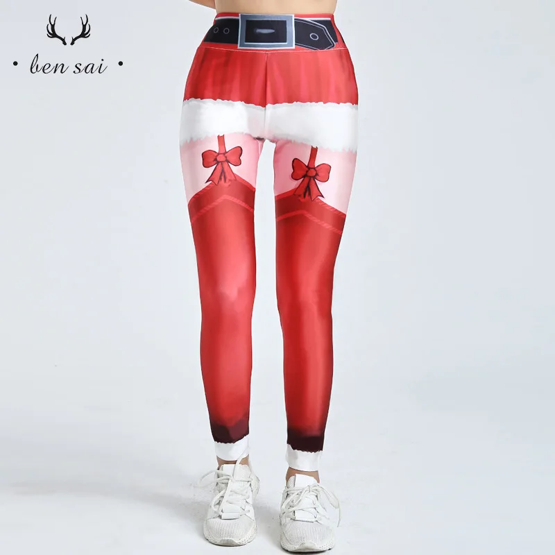 Новые женские леггинсы модные рождественские с 3D цифровой печатью сексуальные