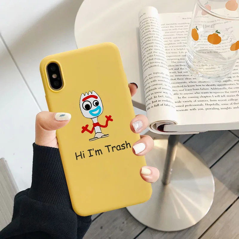 Forky мультфильма «История игрушек», чехол для телефона для samsung Galaxy S10 S9 S8 S7 S6 рlus Lite край мягкая задняя крышка футболка с изображением персонажей видеоигр Coque - Цвет: Color 1Yellow