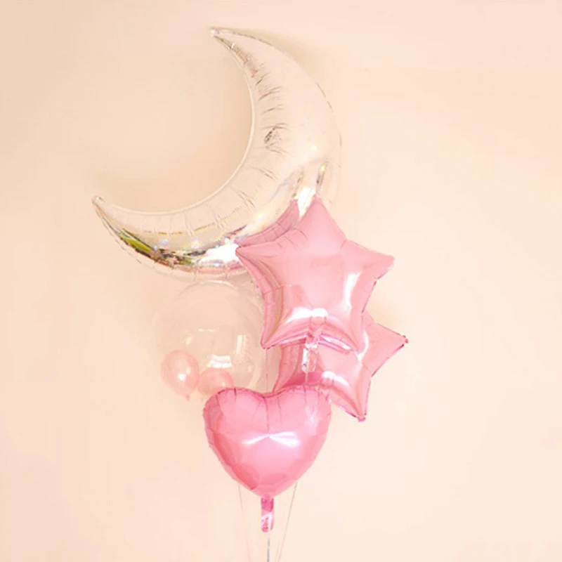 7pcs/lot 30 Inch Large Moon Foil Balloons Gold For Birthday Holiday Party Globos Supplies Wedding Site Layout Decoration Kid Toy | Дом и сад