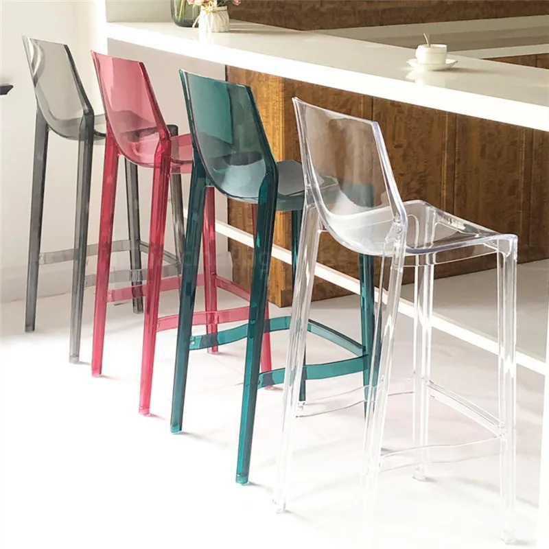 Современные искусственные стулья нордические высокие акриловые барные для кафе