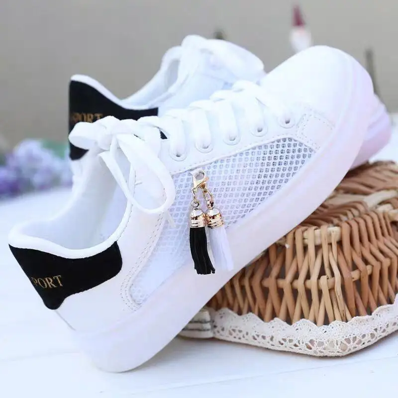 

Mesh white shoes ladies fashion breathable shoes students Korean casual shoes sports shoes flat shoes womens shoes
