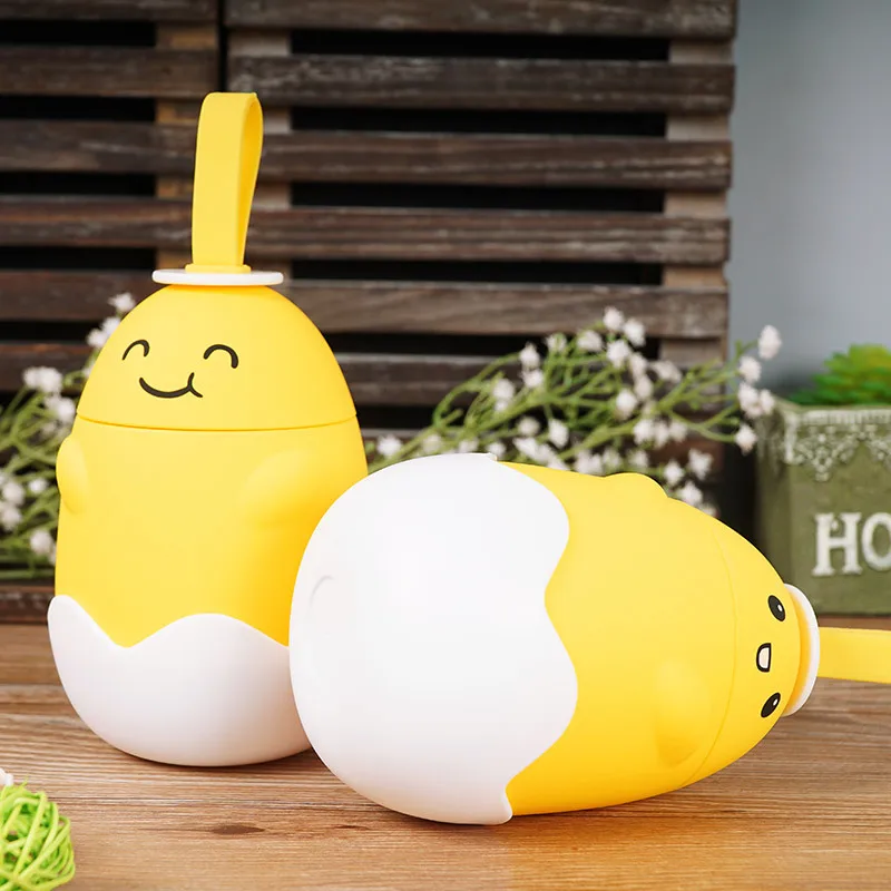 Милая смешная бутылка для воды в форме яйца Нескользящая пластиковая крышка