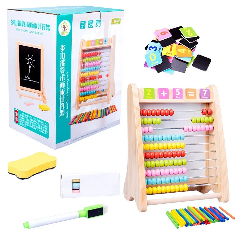 Детские деревянные игрушечные счеты Монтессори образовательных узнать