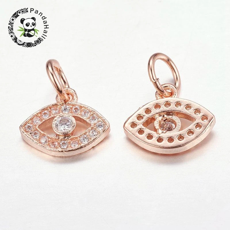 Латунные подвески с фианитами 10 шт микрозакрепкой турецкий глаз для