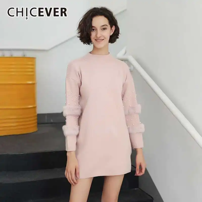 

CHICEVER Autumn Winter Sweater For Women Tops Female Turtleneck Long Sleeve Casual Loose Knitting Pullovers Lady's Sweater 2020