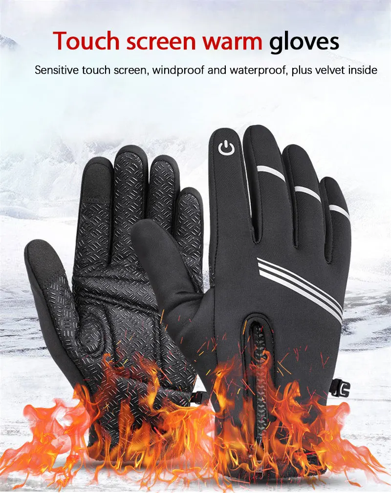 

Snowmobile Gloves Wheel Up Cycling Winter Glove Water Resistant Windproof Touch Screen Glove Non-Slip Thermal Gloves For Cycling