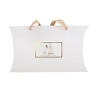 Упаковочная бумажная коробка для женских платьев и детской одежды с принтом логотипа на заказ, с лентой, ручкой, шнурком, упаковка для покупок нижнего белья