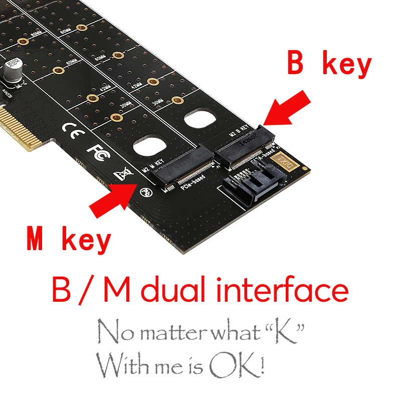 Uthai T15 PCIe to M.2 NVMe SSD адаптер NGFF карта 110 мм M Key plus B Ключ двойная расширения PCI-E X4 X8 X16