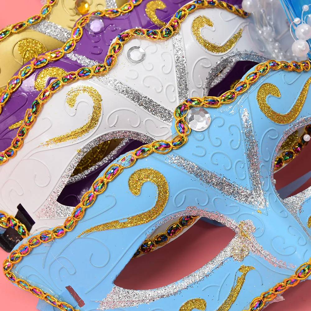 Новая маска для маскарада с искусственными перьями подарок на день рождения |