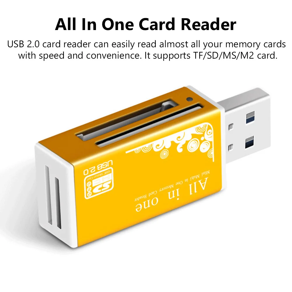 4 в 1 USB 2 0 SD карта памяти для Micro карты TF MS SDHC MMC M2 Duo Pro адаптер ноутбука настольного