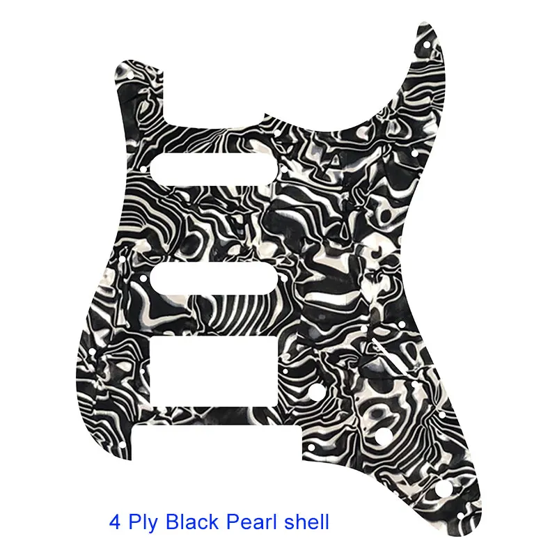 black pearl shell Pleroo Гитара накладки-для США 11 винтовых отверстий Stratocaster с Floyd Rose тремоло мост PAF хамбакер один HSS царапины пластины - Цвет: black pearl shell