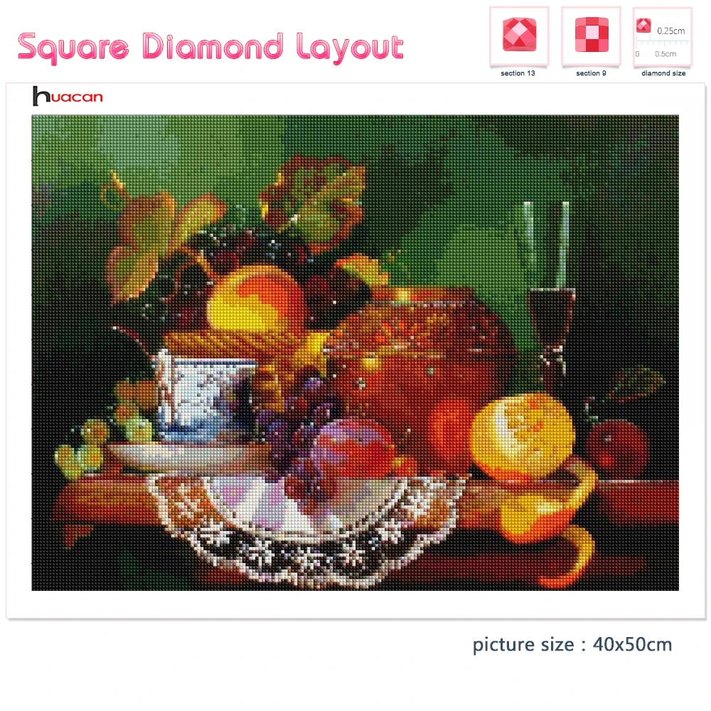 Huacan алмазная вышивка иконы пейзаж картина стразами мозаика фрукты декор для дома