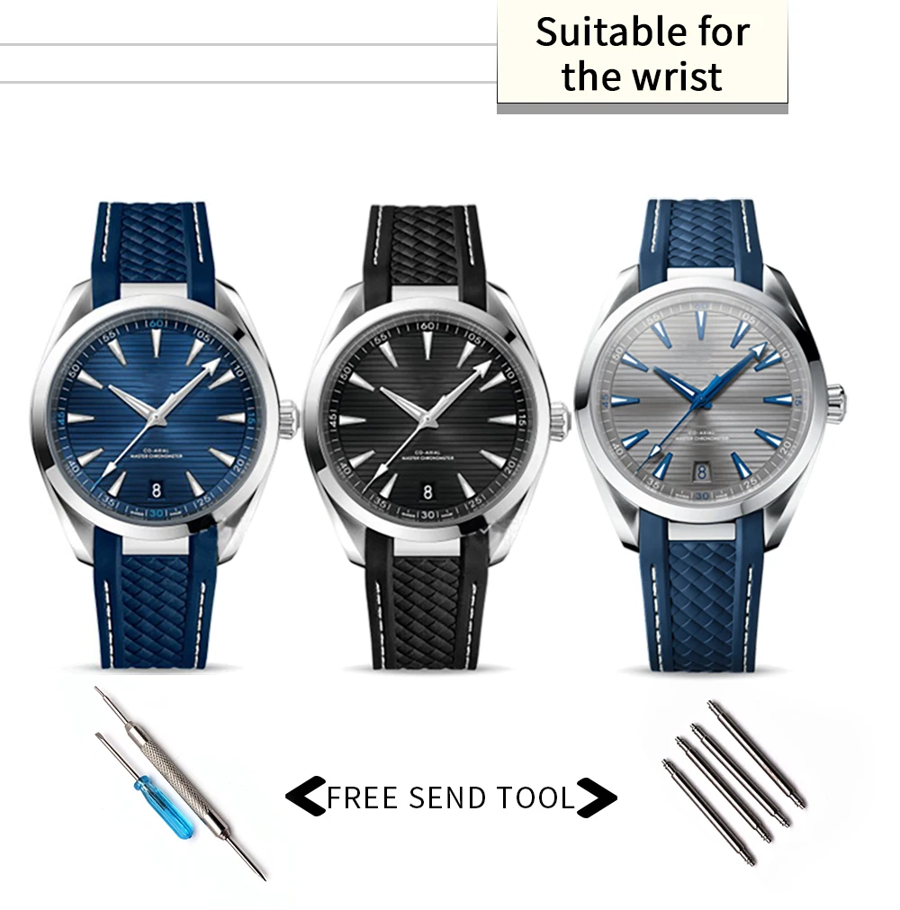19 мм 20 мм силиконовый резиновый ремешок для часов подходит для Omega AT150 Seamaster 600 Speedmaster GMT DE VELLE серии Аксессуары для часов