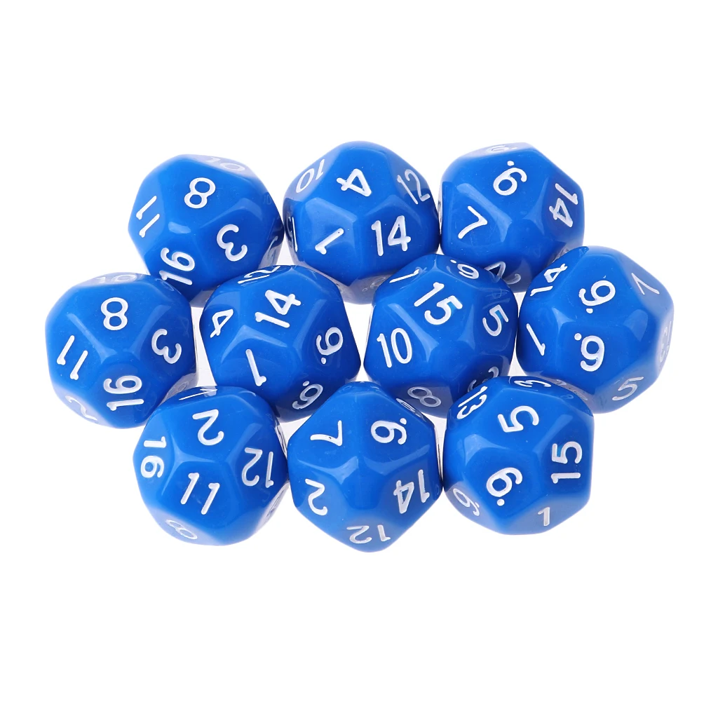 20 штук 16 кубиков D16 акриловые игральные кости для ролевых игр игры в дартс DND