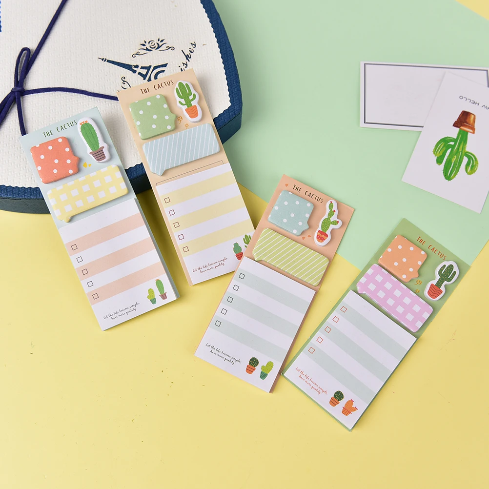 

New The Cactus Plan List Memo Pad N Times Sticky Notes Escolar Papelaria School Supply Bookmark Label