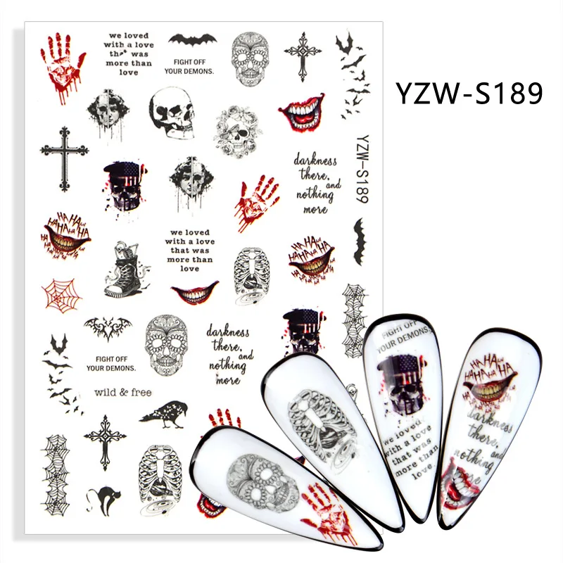 

Adhesive 3D Halloween Nail Sticker Nail Art Foil Paper For Nail Stickers Sliders For Manicure Design Nails Props And Tools