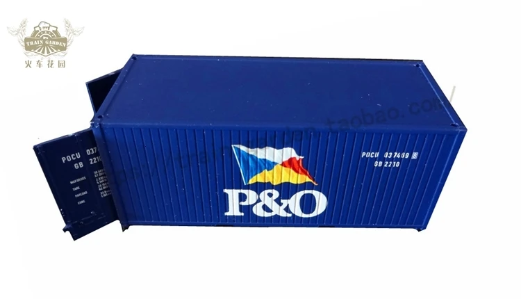 20ft P& O контейнер масштаб 1: 87 ho Масштаб Поезд Модель контейнера грузовик компоновка Материал ABS с голубой цвет высокое качество материал ABS
