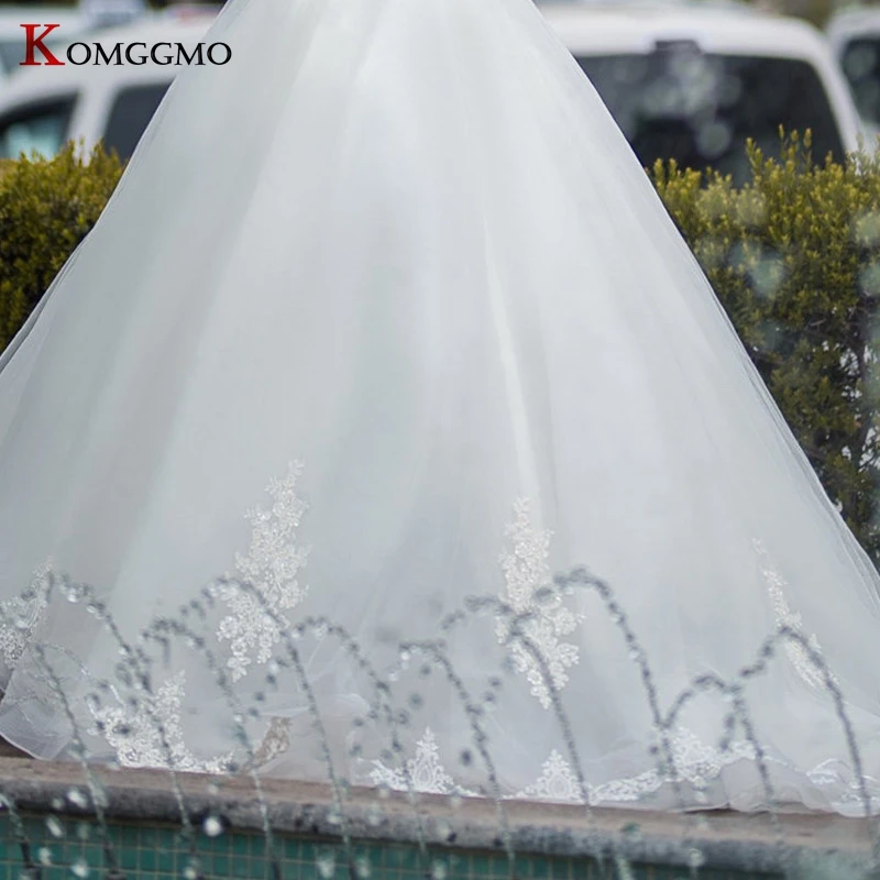 

Vestido De Noiva 2021 Hot Sale O-Neck Court Train Wedding Dress Luxury Embroidery Appliques Tulle Sleeveless Bridal Ball Gown