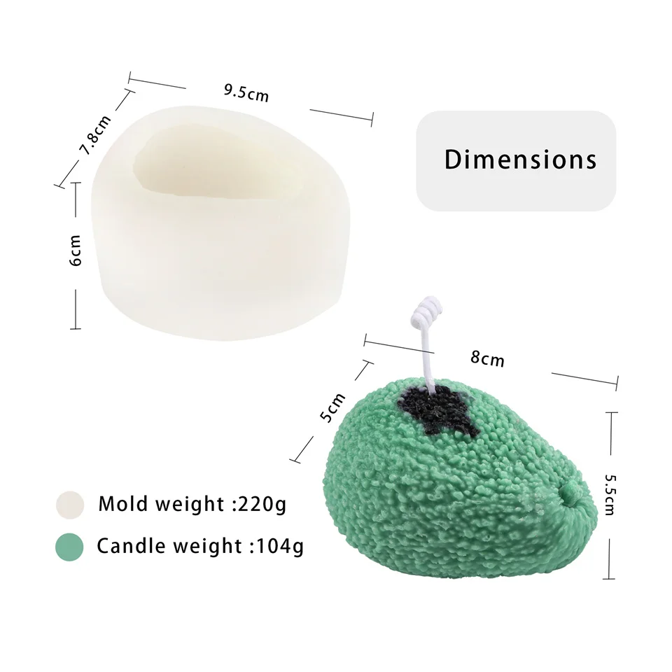 Авокадо силикон 3D стерео аромат креативные фрукты эпоксидная смола ремесла