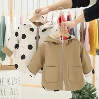 spring autumn girls casual jacketsboth sides to wear hooded outerwear fashion windbreaker children clothing cute girls coat