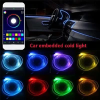 car interior ambient light voice sound neon rgb led strip light 6m multicolor bluetooth phone control atmosphere light 12v