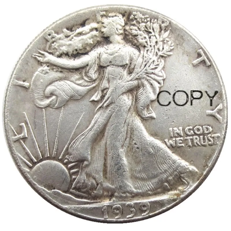 

US 1939 -PDS Walking Liberty Half Dollar Silver Plated Copy Coins