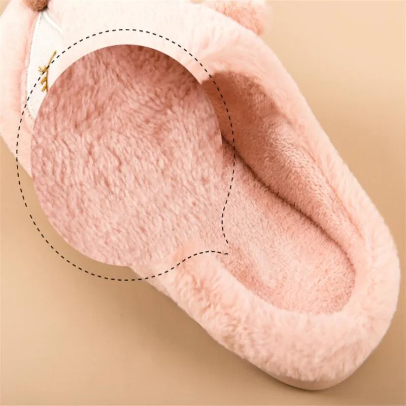 Теплые домашние тапочки для мужчин и женщин милые зимние с мехом лисы