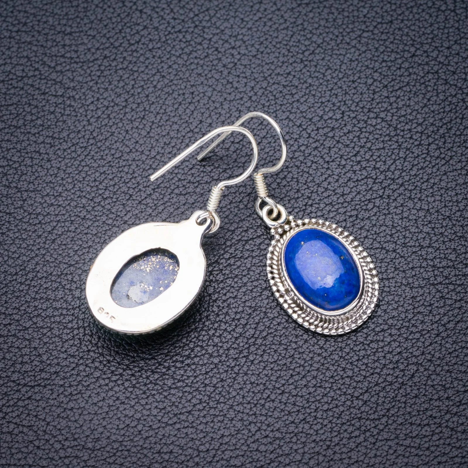 

Серьги из серебра 1,5 пробы ручной работы с драгоценными камнями StarGems Natural Lapiz Lazuli E5302