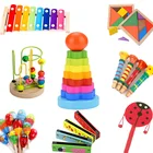 Детская деревянная мини-игрушка сделай сам, ксилофон Монтессори, губная гармоника, цветная образовательные Забавные Игрушки для раннего развития, подарок для детей