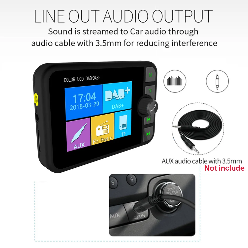 Универсальный радиоприемник DAB Bluetooth FM передатчик автомобильный + Тернер