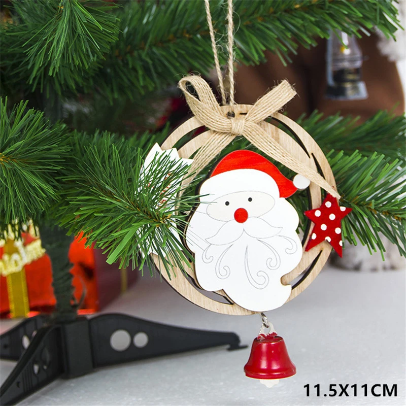 Santa claus Год Рождество деревянный кулон дерево олень Рождественское дерево декор Noel рождественские украшения для дома Natal Navidad подарок для детей - Цвет: Santa claus
