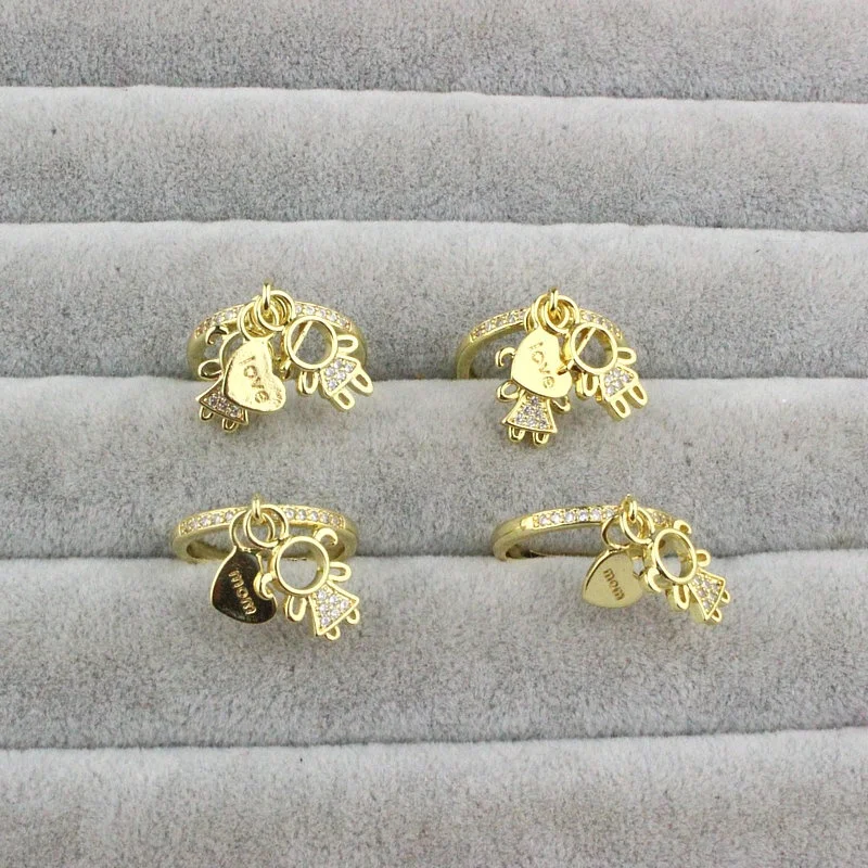 10 шт./лот Горячая распродажа! Модные ко дню матери тематические кольца фианит