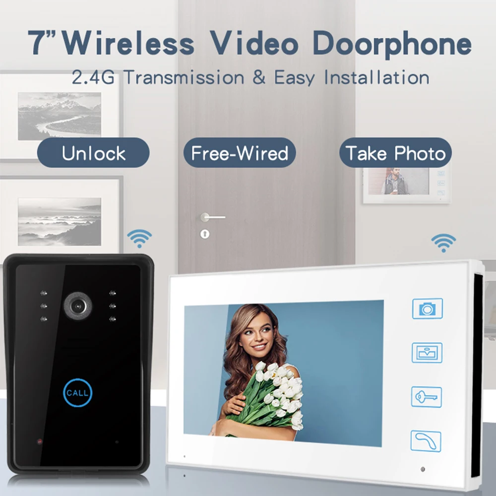 Беспроводной видеодомофон 2 4G устройство для домашней безопасности с 7 &quotзвонком