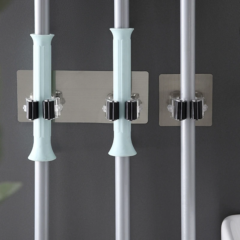 Настенный органайзер для швабры держатель вешалка щетки метлы стеллаж хранения