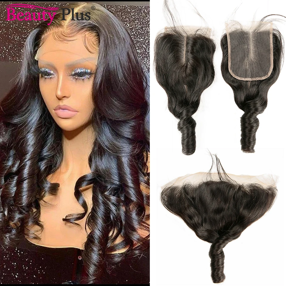 

Romance Curly Hair 4X4 Lace Closures Transparent Remy Brazilian Human Hair For Black Women Natural Egg Curly 13x4 Lace Frontals