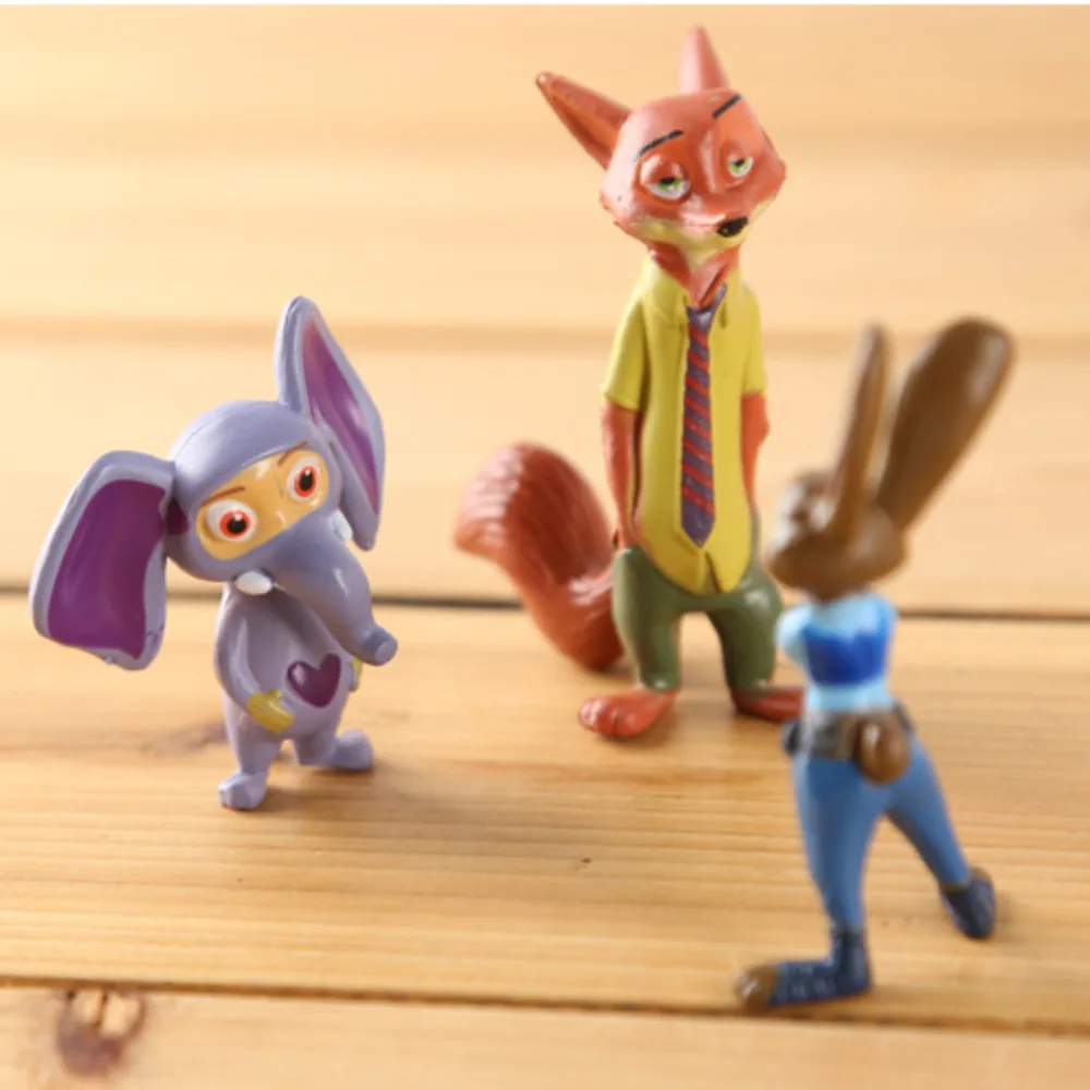 

12pcs/lot 4~7cm Nick Fox Judy Zootropolis Utopia Animal PVC Action Figure Dolls Movie Zootopia Cartoon Aiunci Toys For Children