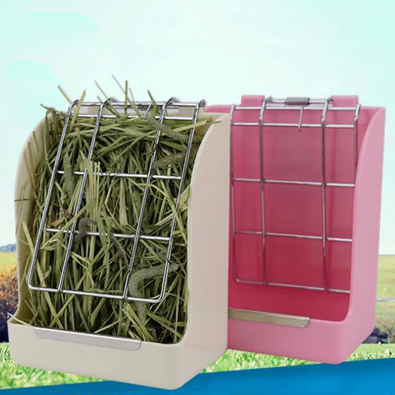

Spring Grass Frame Rabbit Feeder Small Pet Guinea Pig Chinchilla Cage Accessories Fixed Food Container Bowl Pet Supplies