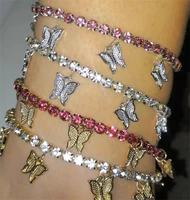gold rhinestone butterfly anklet crystal ankle bracelet boho beach women anklets sandals foot bracelets female jewelry gift