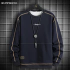 2021 сезон весна-осень; Новинка; Мужские спортивные рубашки из хлопка повседневная футболка с круглой горловиной и тонкий высокого качества размера плюс Кофты для мужчин хип хоп Топ