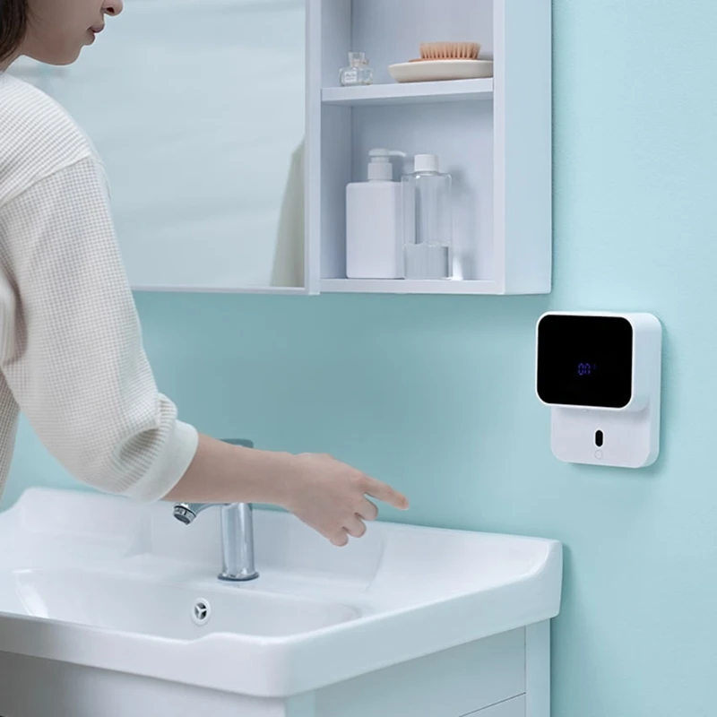 

Wall-mounted Automatic Induction Foam Soap Dispenser Household Smart Infrared Sensor Hand Washing Machine LED Screen