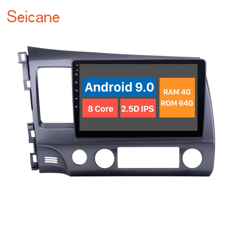 Seincane Android 9,0 автомобильный radaio gps навигатор для HONDA CIVIC 2006 2007 2008 2009 2010 2011 LHD поддержка 4G wifi DVR OBD2